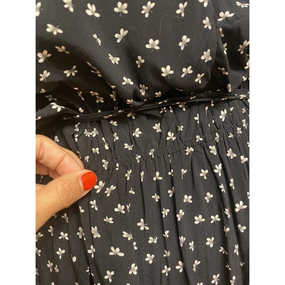 &Other Stories Printed Wrap Dress Viscose Size US 6 Eur 38 S M Black & White - Picture 8 of 13